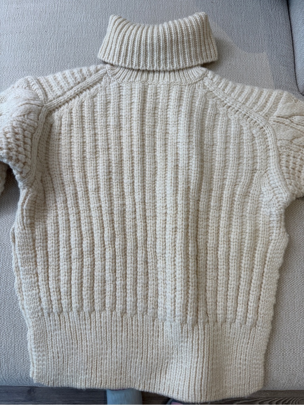 New 3.1 Phillip Lim Chunky Turtleneck Cable Knit Sweater - Cream